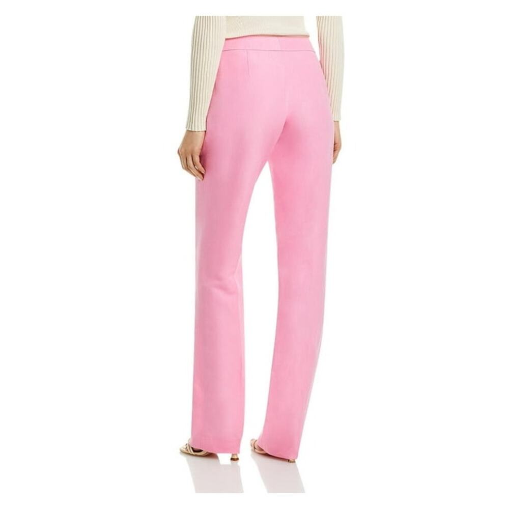 Lafayette 148 Barrow Pants Size 10 Pink Madder Silk 32.5" Trousers Designer - Picture 2 of 13